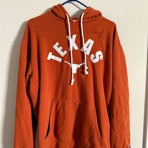 Champion Orange Hoodie with White Drawstrings